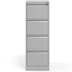 Archivador de oficina strong 4 cajones, cierre centralizado, aluminio