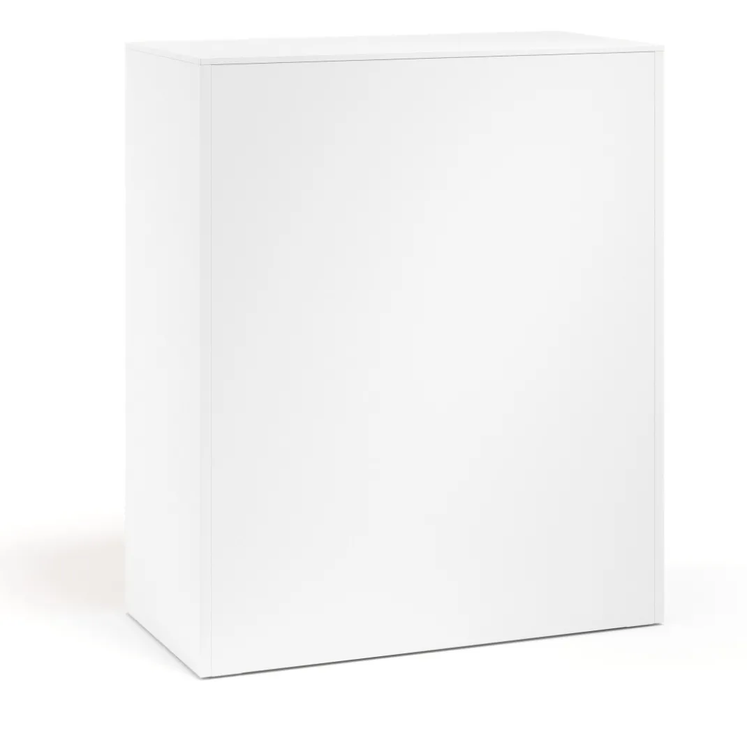 Armario de metal para oficina con puertas de melamina Strong 109x92cm, estructura blanca