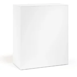 Armario de metal para oficina con puertas de melamina Strong 109x92cm, estructura blanca