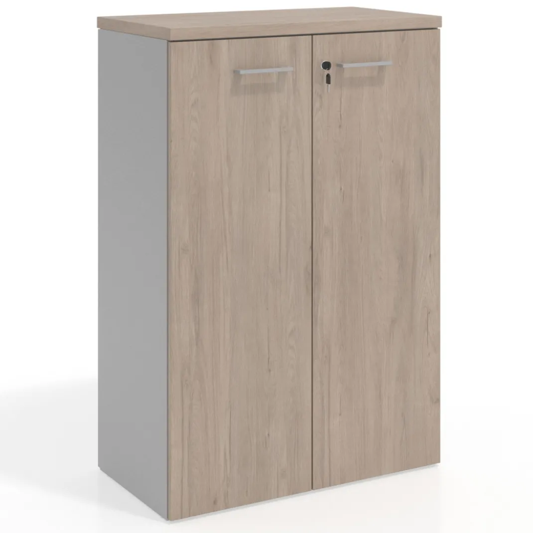 Armario de oficina Basic con puerta cerradura, medida 116x80