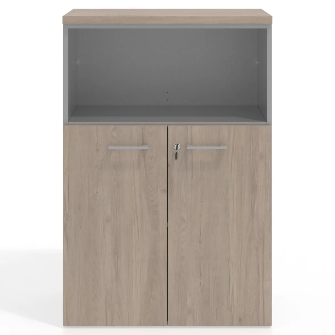 Armario de oficina Basic 3 alturas, medida 116x80 con puerta baja