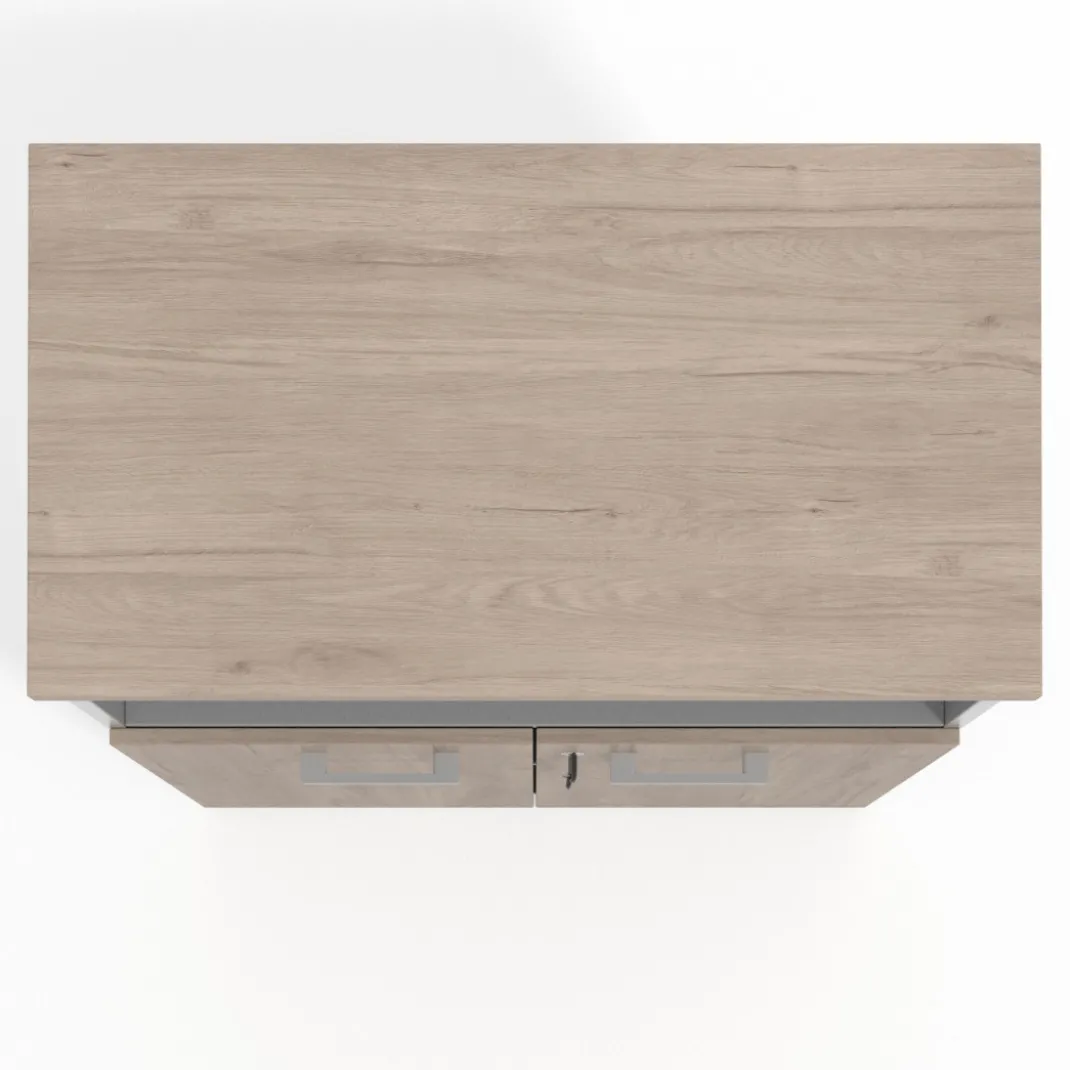 Armario de oficina Basic 3 alturas, medida 116x80 con puerta baja