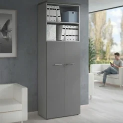 Armario de oficina Colors con puerta + estantes, medida 236x80