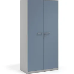 Armario de oficina metálico con puertas de melamina Strong 185x92cm, estructura aluminio
