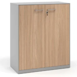 Armario metálico para oficina con puertas de melamina Strong 109x92cm, estructura aluminio