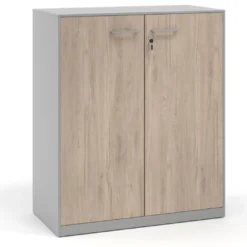 Armario metálico para oficina con puertas de melamina Strong 109x92cm, estructura aluminio