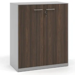 Armario metálico para oficina con puertas de melamina Strong 109x92cm, estructura aluminio