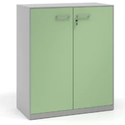 Armario metálico para oficina con puertas de melamina Strong 109x92cm, estructura aluminio