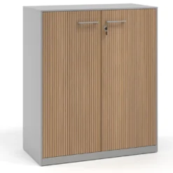 Armario metálico para oficina con puertas de melamina Strong 109x92cm, estructura aluminio