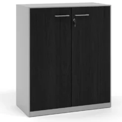 Armario metálico para oficina con puertas de melamina Strong 109x92cm, estructura aluminio