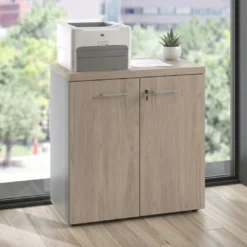 Armario de oficina Basic 2 alturas, medida 78x80 con puertas