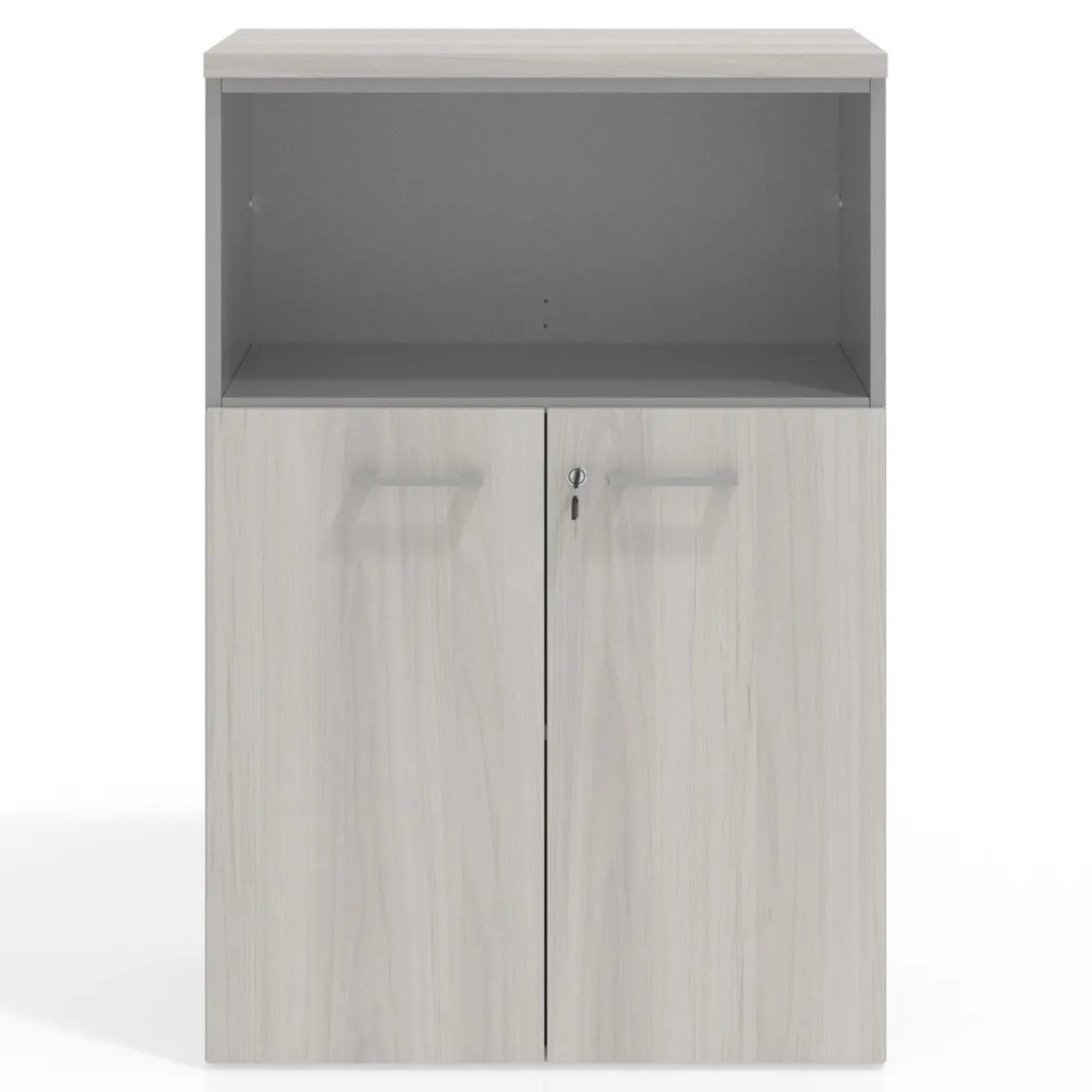 Armario de oficina Basic 3 alturas, medida 116x80 con puerta baja