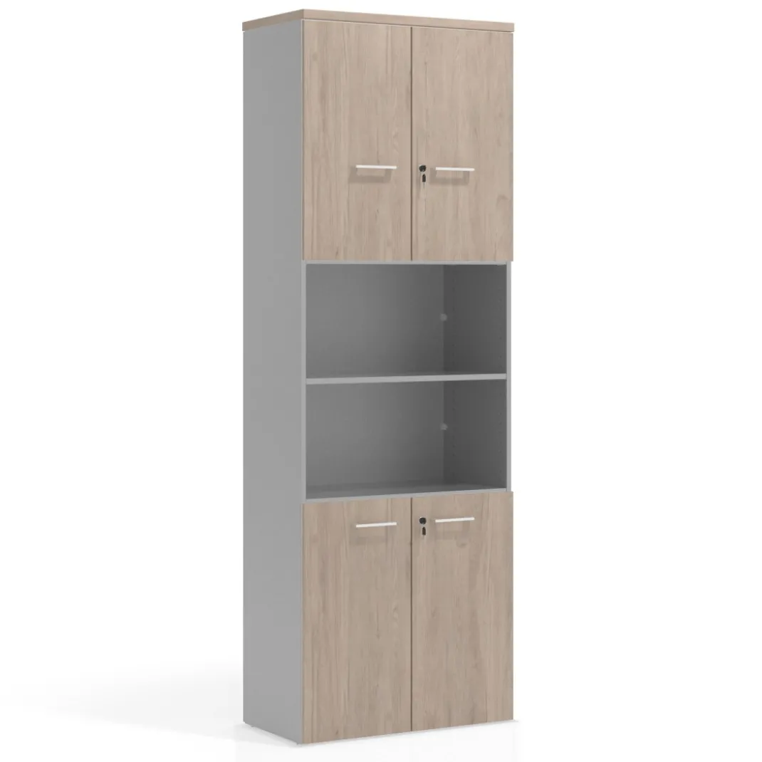Armario de oficina Colors con doble puerta mediana, medida 193x80
