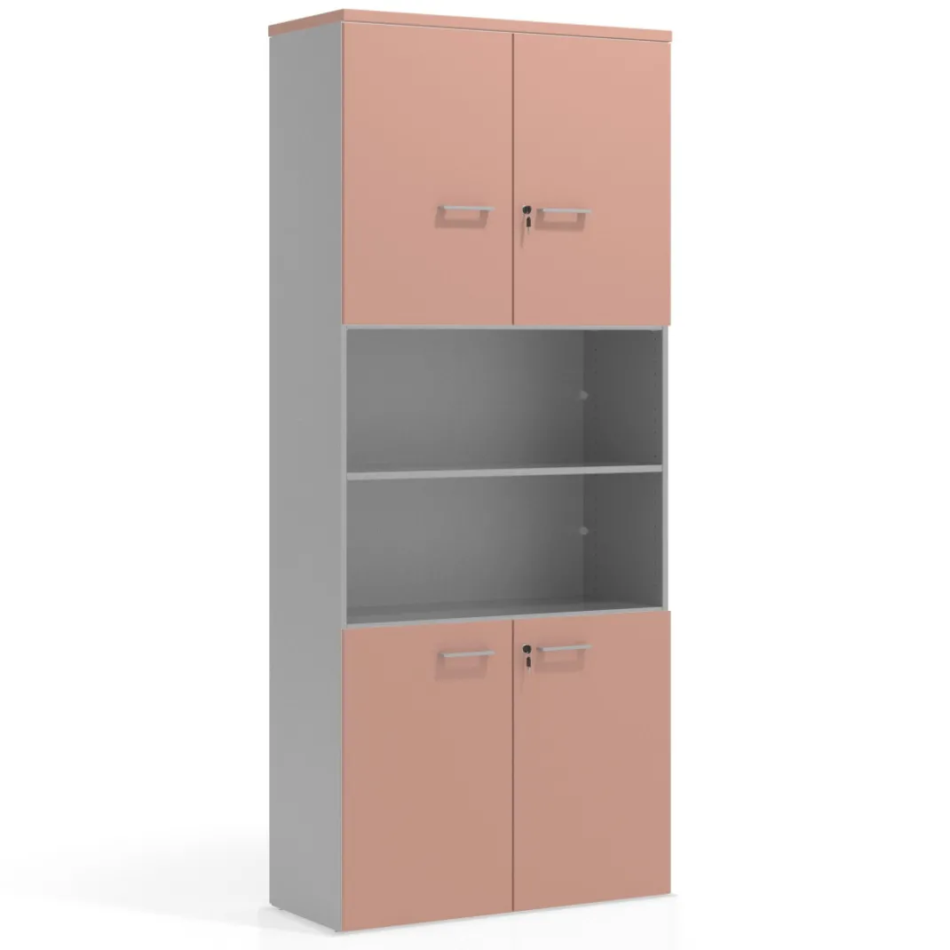 Armario de oficina Colors con doble puerta pequeña, medida 236x100