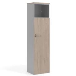 Armario de oficina Colors con puerta y repisa superior, medida 193x50