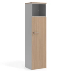 Armario de oficina Colors con puerta y repisa superior, medida 193x50