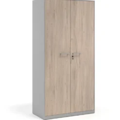 Armario de oficina metálico con puertas de melamina Strong 185x92cm, estructura aluminio