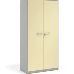 Armario de oficina metálico con puertas de melamina Strong 185x92cm, estructura aluminio