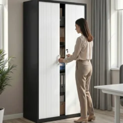 Armario de persiana Strong 185x92cm, estructura negro