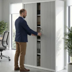 Armario de persiana Strong 185x120cm, estructura blanca