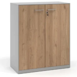 Armario metálico para oficina con puertas de melamina Strong 109x92cm, estructura aluminio