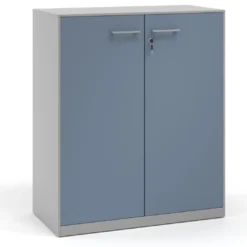 Armario metálico para oficina con puertas de melamina Strong 109x92cm, estructura aluminio