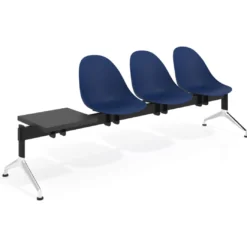 Bancada Sala de Espera Flow 3 asientos + mesa pata aluminio lúcido
