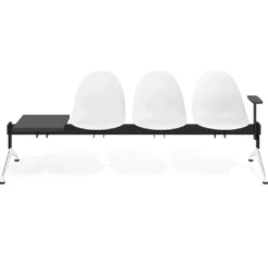 Bancada Sala de Espera Flow 3 asientos + mesa pata aluminio lúcido