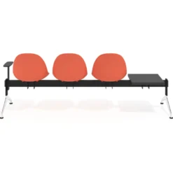 Bancada Sala de Espera Flow 3 asientos + mesa pata aluminio lúcido