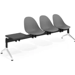 Bancada Sala de Espera Flow 3 asientos + mesa pata aluminio lúcido