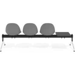 Bancada Sala de Espera Flow 3 asientos + mesa pata aluminio lúcido