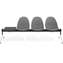 Bancada Sala de Espera Flow 3 asientos + mesa pata aluminio lúcido