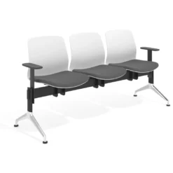 Bancada Sala de Espera Nexus 3 asientos + mesa, pata aluminio nylon