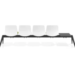Bancada Sala de Espera Nexus 4 asientos + mesa, pata nylon