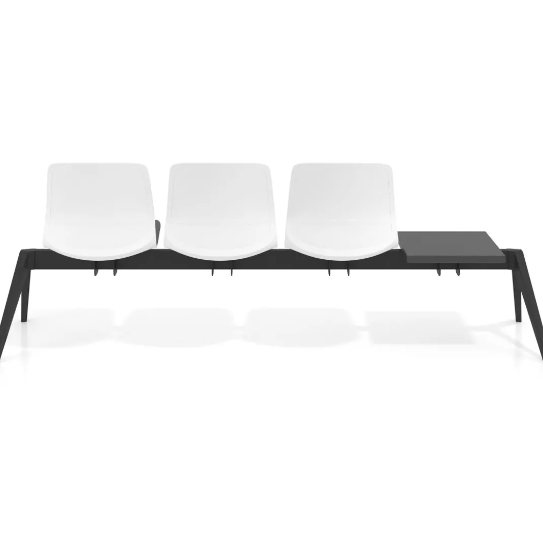 Bancada Sala de Espera Nexus 3 asientos + mesa, pata aluminio nylon