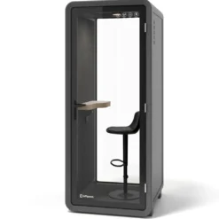 Cabina acústica telefónica Ofipod individual, estructura negra