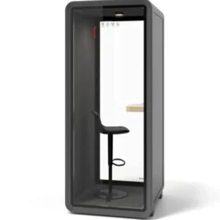 Cabina acústica telefónica Ofipod individual, estructura negra