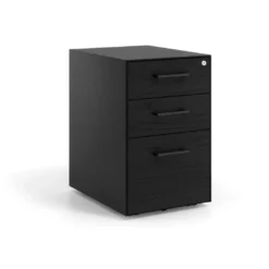 Cajonera de oficina Strong 2 cajones + archivo estructura negra frontales melamina