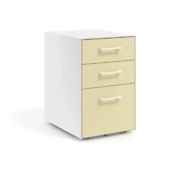 Cajonera de oficina Strong 2 cajones + archivo estructura blanca frontales melamina