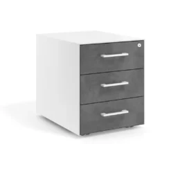 Cajonera de oficina Strong 3 cajones estructura blanca frontales melamina