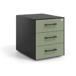 Cajonera de oficina Strong 3 cajones estructura negra frontales melamina