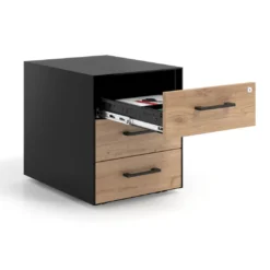 Cajonera de oficina Strong 3 cajones estructura negra frontales melamina