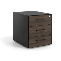 Cajonera de oficina Strong 3 cajones estructura negra frontales melamina