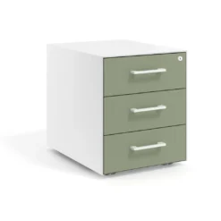 Cajonera de oficina Strong 3 cajones estructura blanca frontales melamina