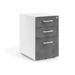 Cajonera de oficina Strong 2 cajones + archivo estructura blanca frontales melamina