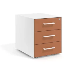 Cajonera de oficina Strong 3 cajones estructura blanca frontales melamina