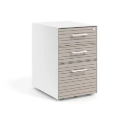 Cajonera de oficina Strong 2 cajones + archivo estructura blanca frontales melamina