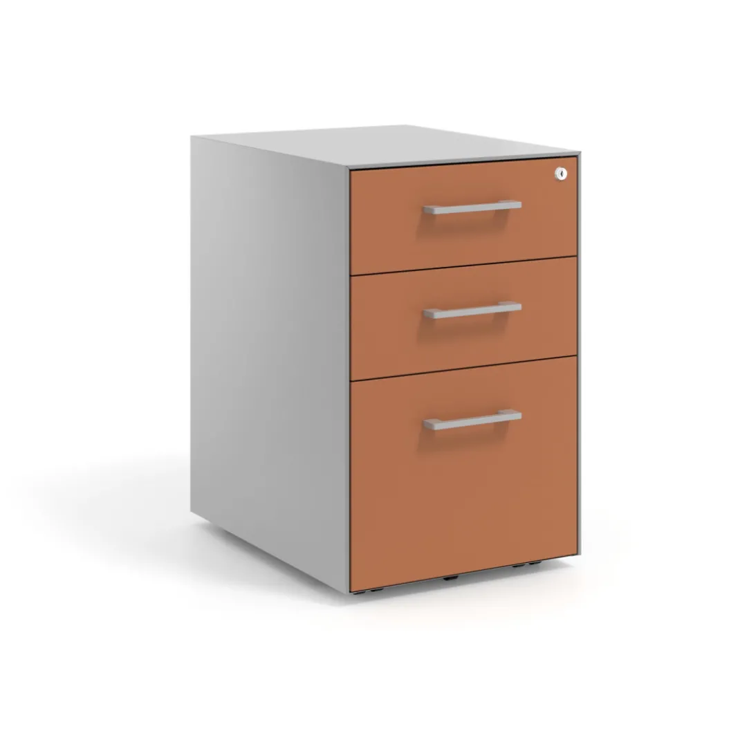 Cajonera de oficina Strong 2 cajones + archivo estructura aluminio frontales melamina