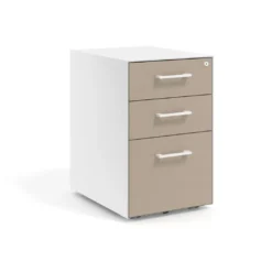 Cajonera de oficina Strong 2 cajones + archivo estructura blanca frontales melamina