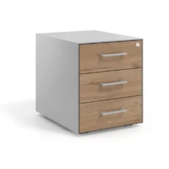 Cajonera de oficina Strong 3 cajones estructura aluminio frontales melamina